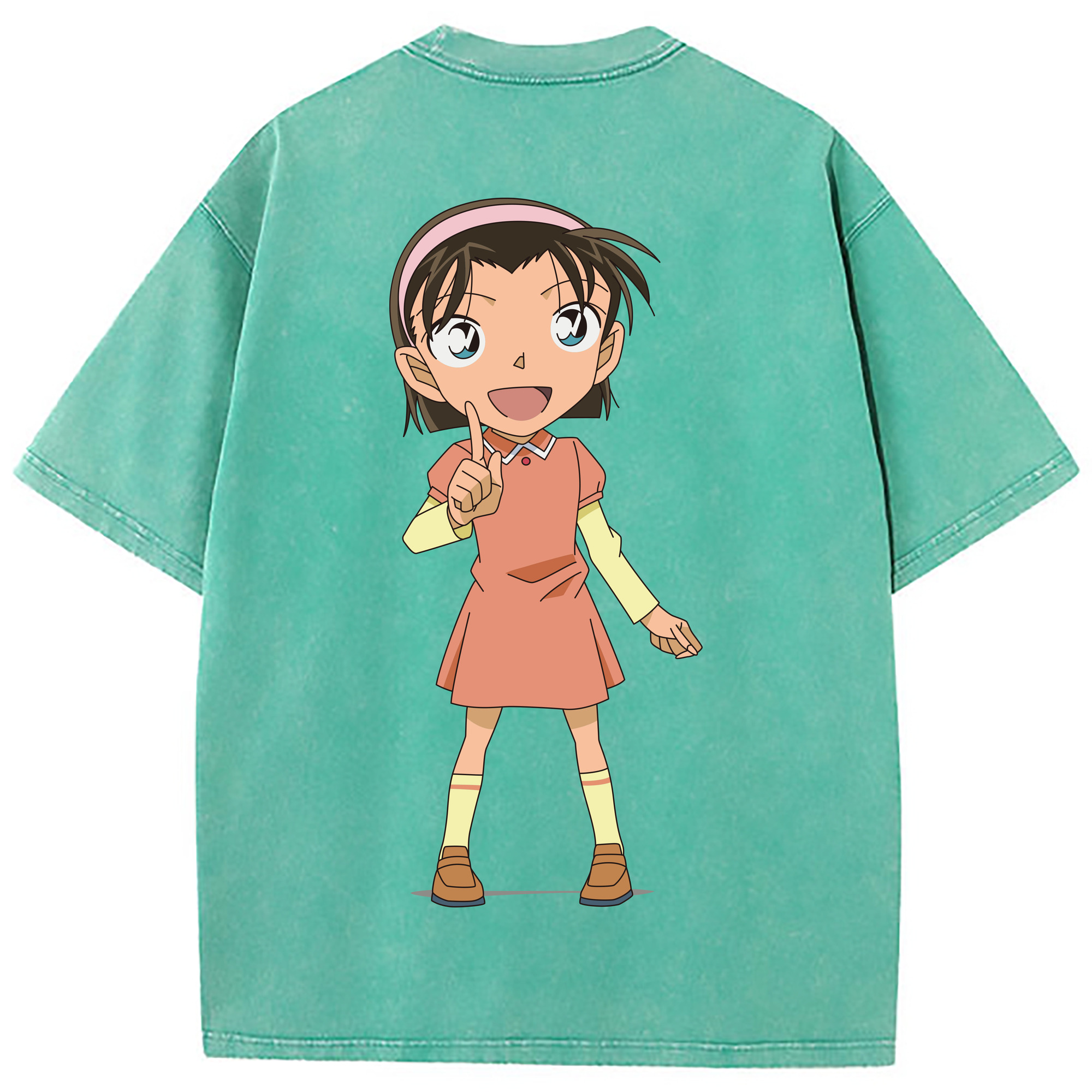 （画像用） 名探偵コナン 吉田 歩美 よしだ あゆみ Detective Conan my Yeager 綿100% ヴィンテージ風 半袖Tシャツ（背面プリント）